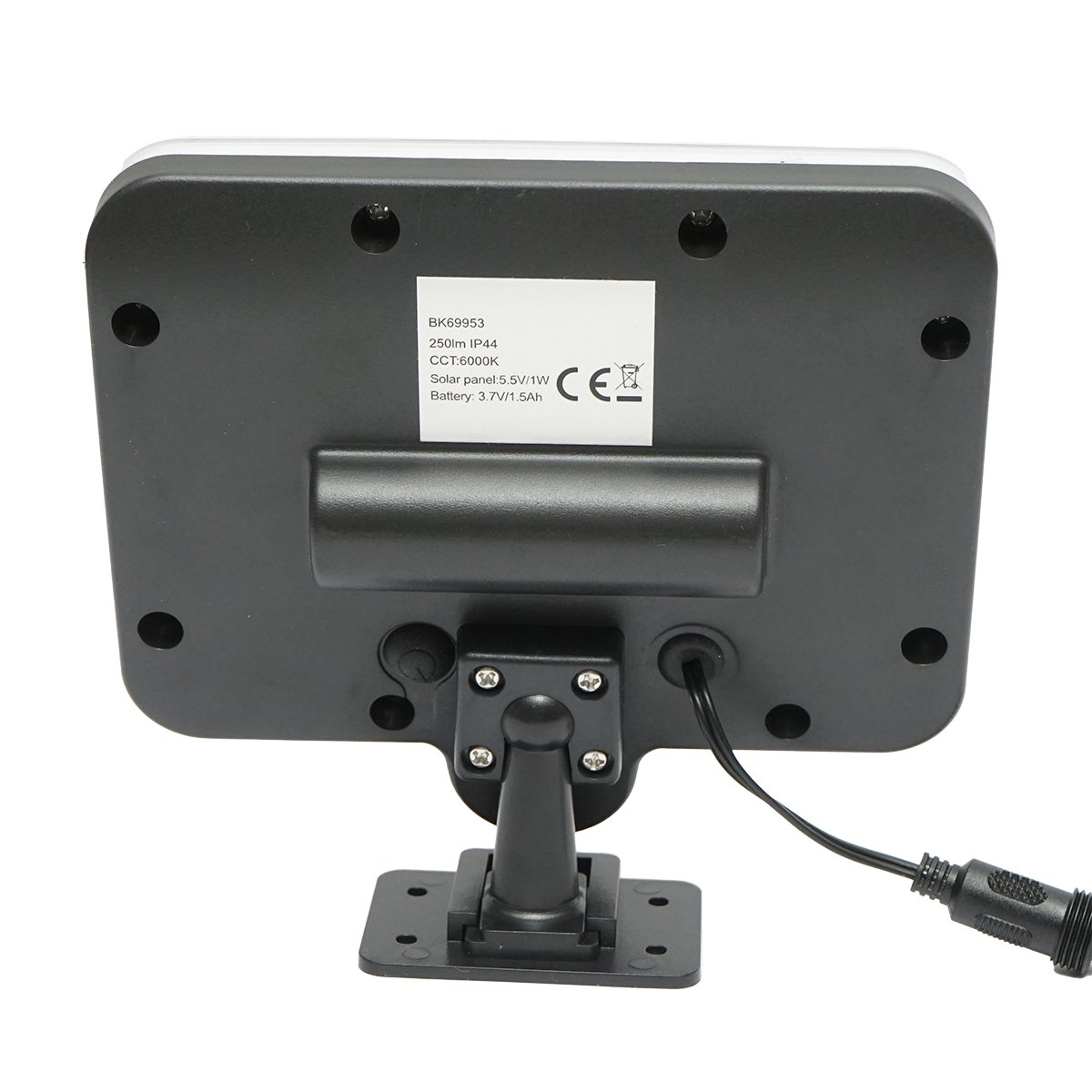 Lampa solara LED 250lm cu panou solar 1W/5.5V, baterie 3.7V/1.5 Ah, telecomanda, cablu 5m si senzor miscare IP44 Breckner Germany